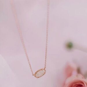 Kendra Scott Gold Necklace with White Oval Pendant